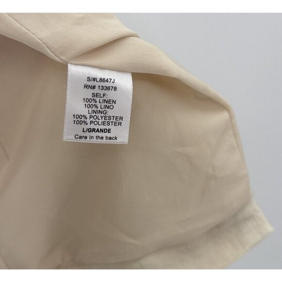 NWT Love Tree Jacket Juniors WOMEN’s Beige 100% Linen Blazer Beachy Career Sz L - Picture 7 of 10